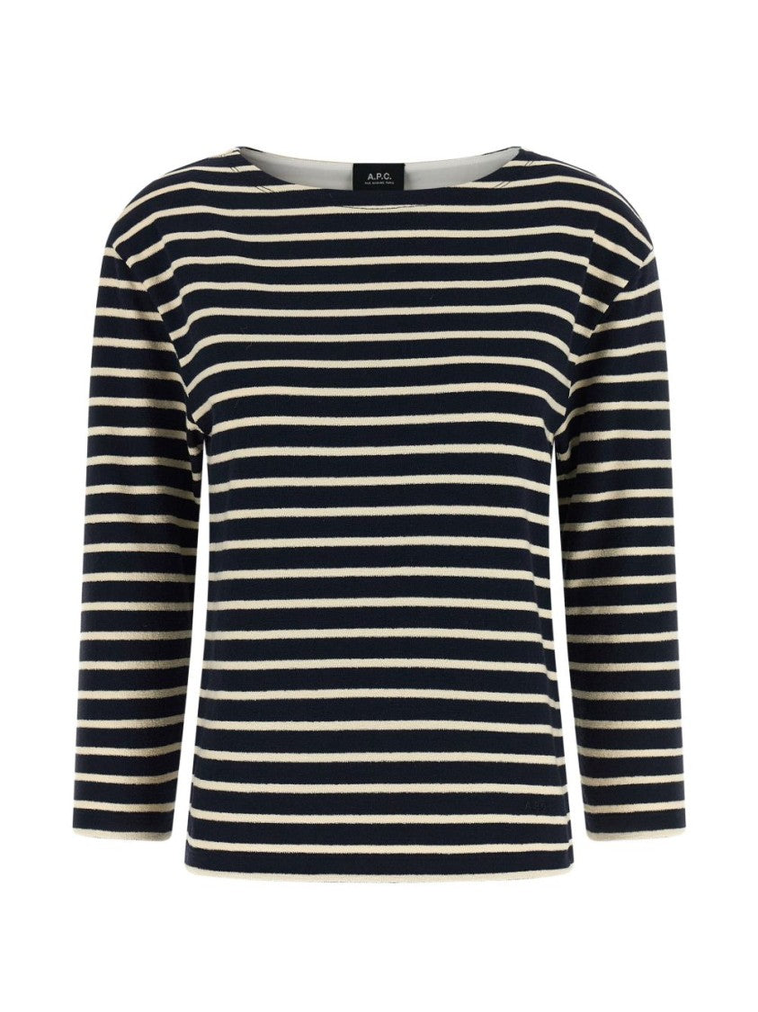 A.P.C. Navy And Off-White Striped Top