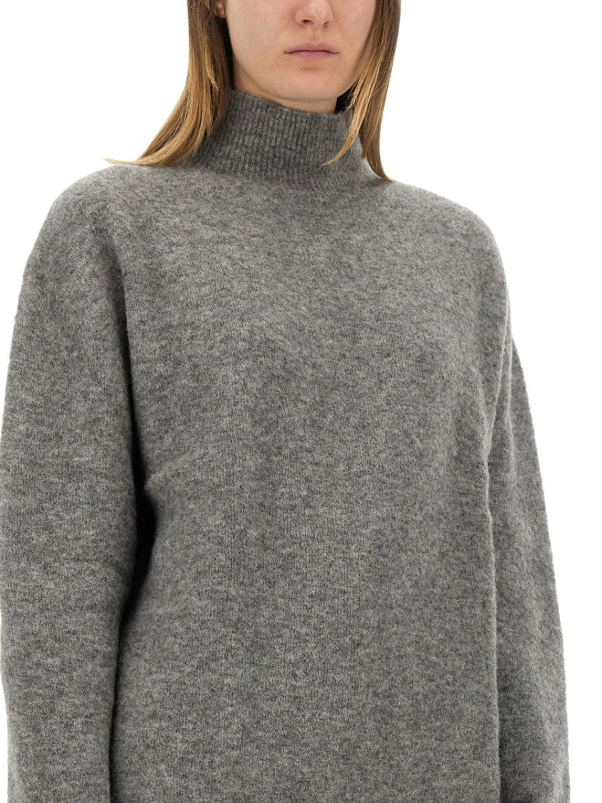 Alysi Relaxed Fit Grey Turtleneck Shirt