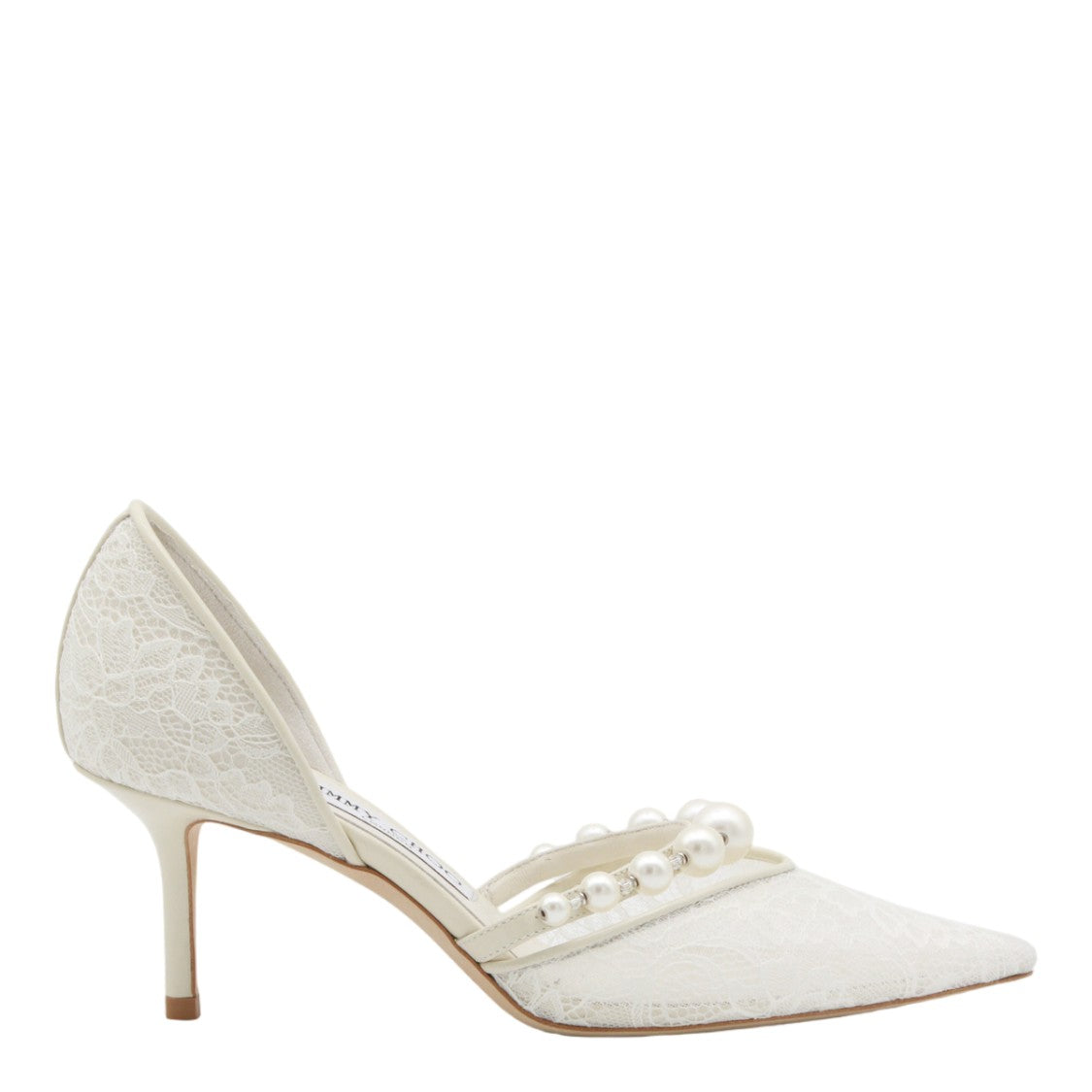 Jimmy Choo Pointed Toe D'orsay Heels With Faux Pearl Detailing