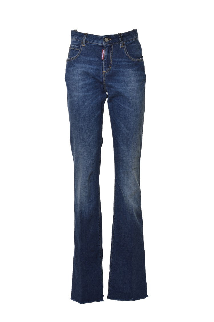 Dsquared2 Blue Denim Medium Waist Flare Jeans