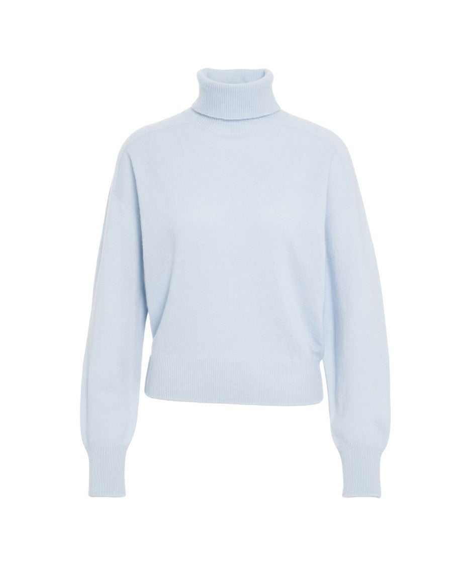 Mvm Turtleneck Cashmere Sweater With Ribbed Detailing