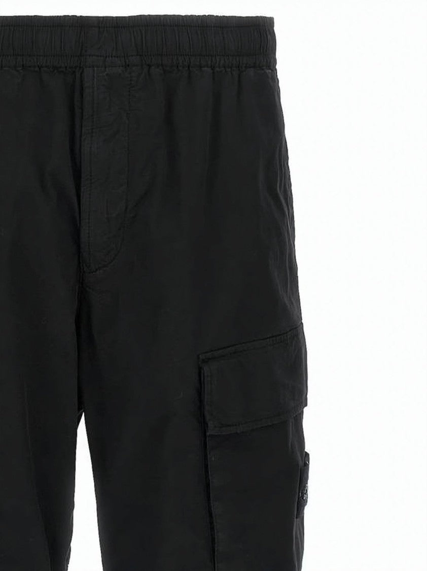 Stone Island Straight Fit Utility Pants With Elastic Waistband