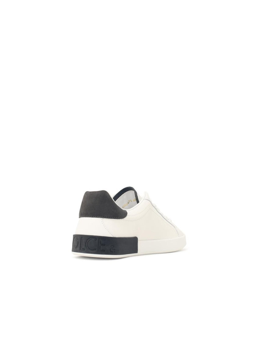 Dolce & Gabbana 'Portofino Custom M' White Leather Sneakers