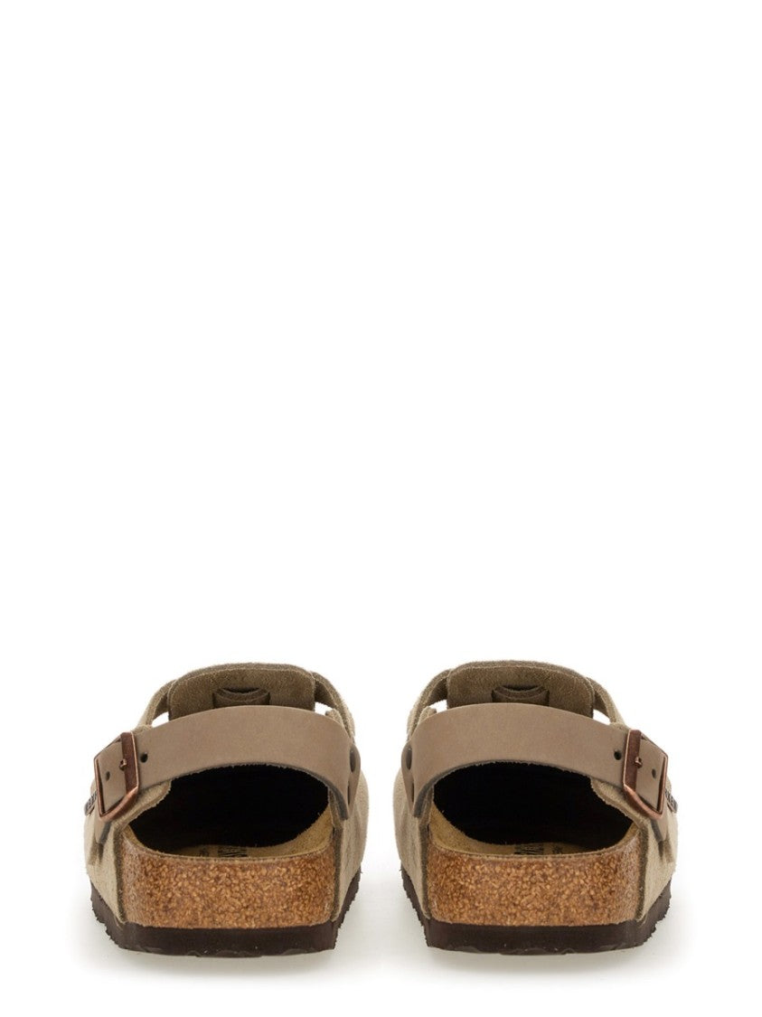 Birkenstock Narrow Fit Suede Clog With Adjustable Strap