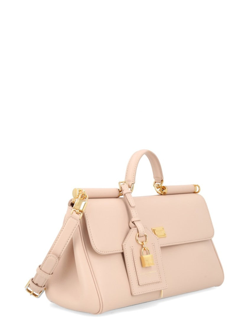 Dolce & Gabbana Neutrals My Sicily Structured Leather Handbag