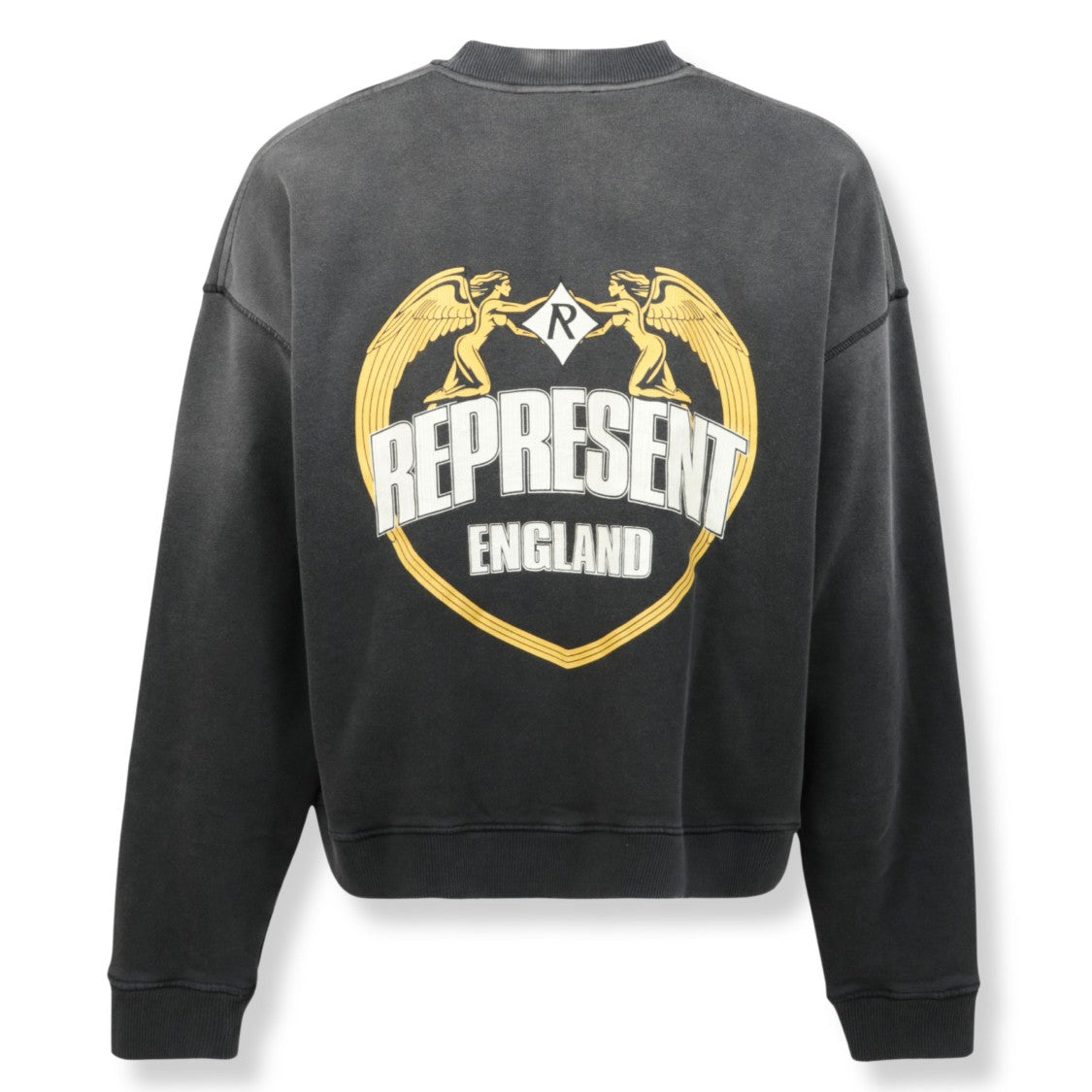 Represent Relaxed-Fit Black Sweatshirt With Angel Motif Prints