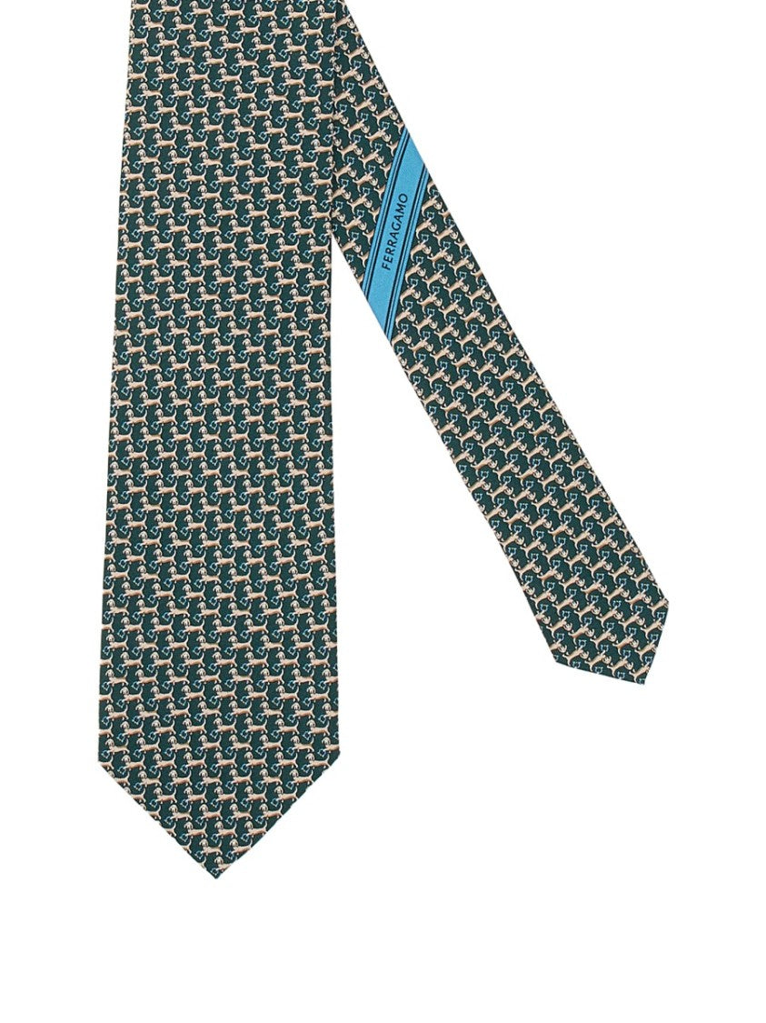 Ferragamo Sophisticated Silk Tie With Classic Pattern