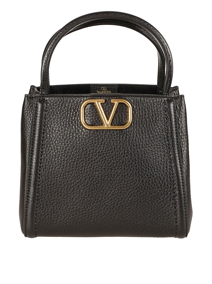 Valentino Garavani Structured Black Leather Bag