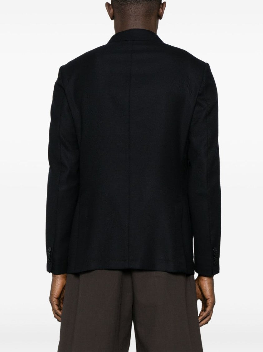 Ermenegildo Zegna Tailored Black Jacket With Dart Detailing And Front Button Fastening