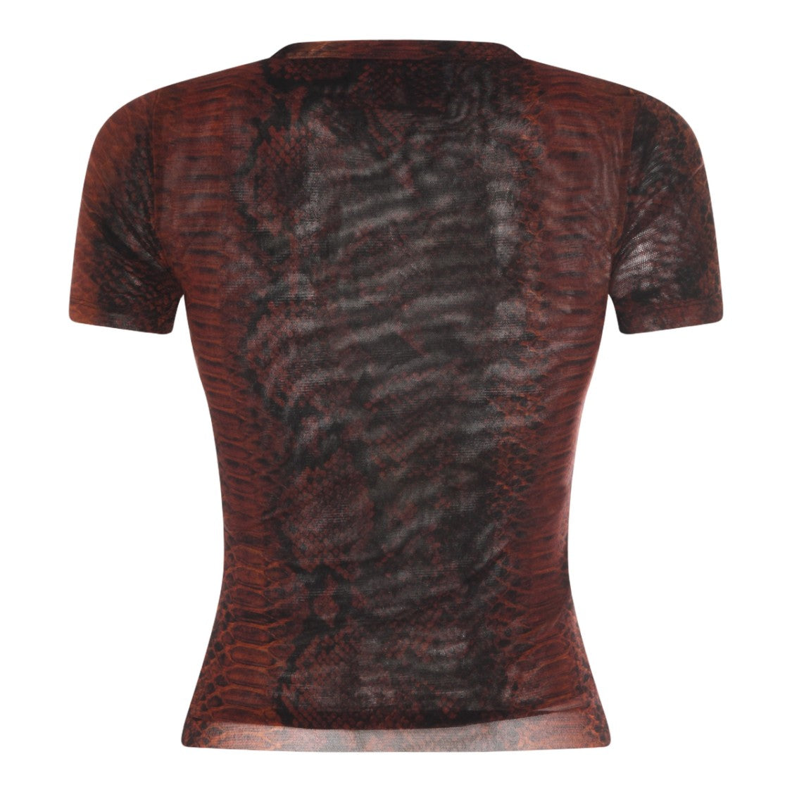 Jean Paul Gaultier Textured Semi-Sheer Fitted Top With Snake-Skin Design