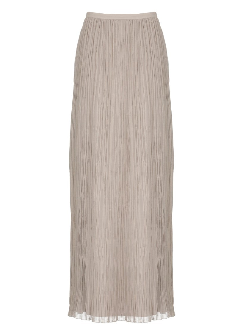 Alberta Ferretti Beige Silk Maxi Skirt