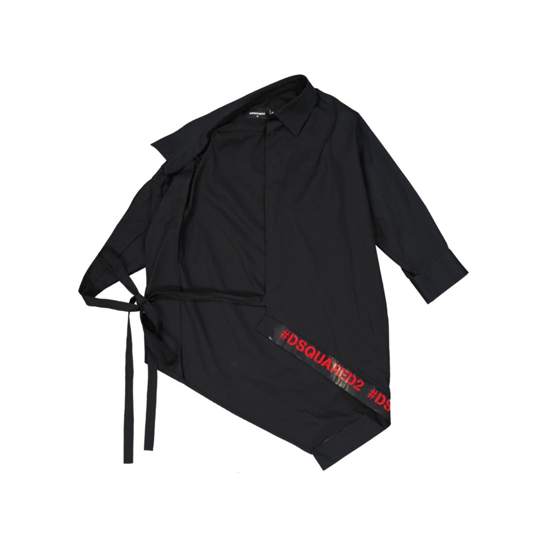 Dsquared2 Asymmetric Black Cotton Suit