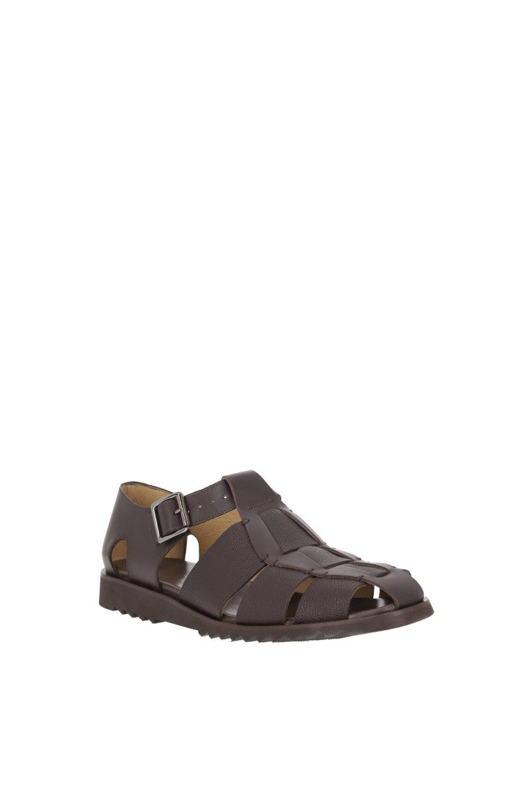Paraboot Handcrafted Woven Calfskin Leather Fisherman Sandals