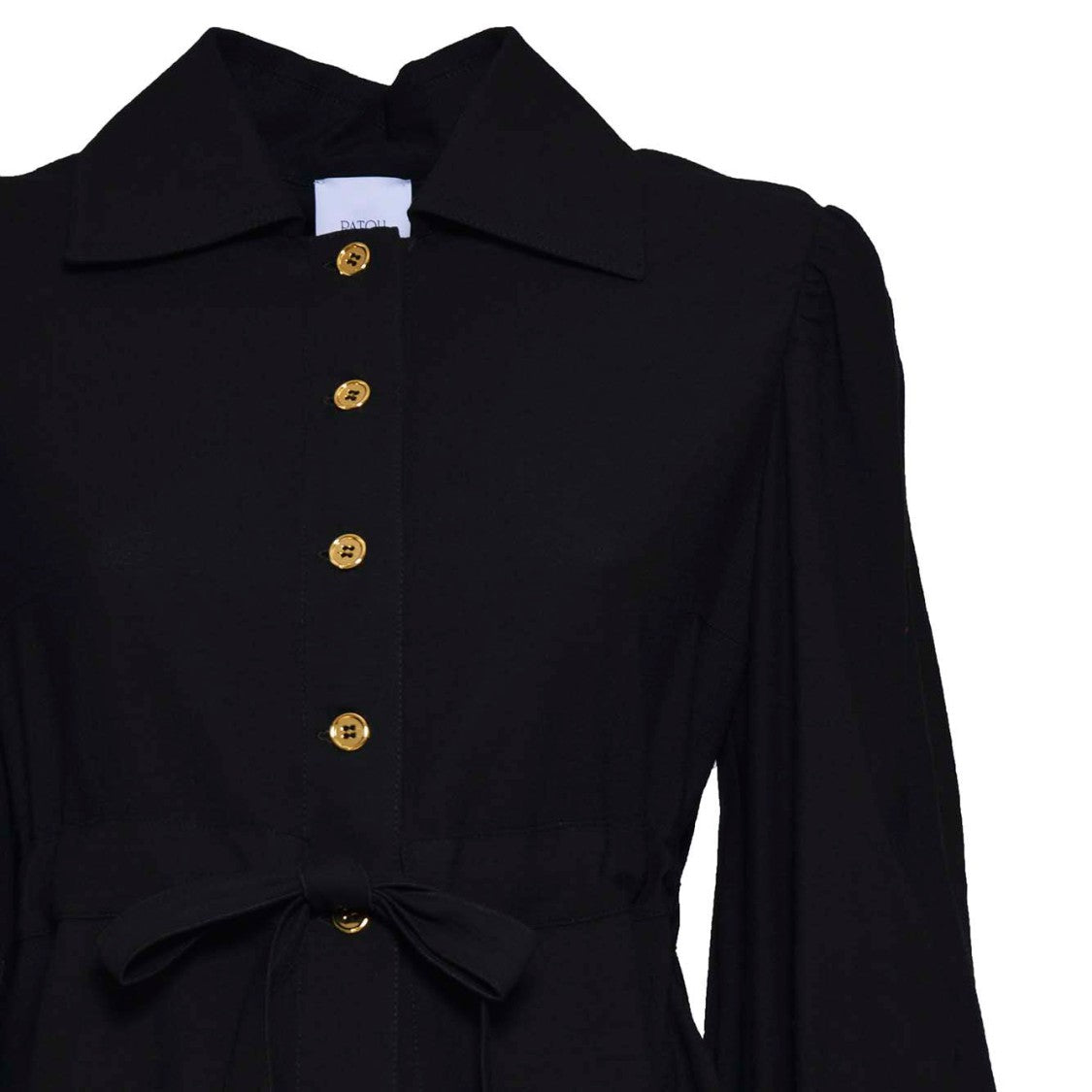 Patou Black Viscose Seersucker Shirt