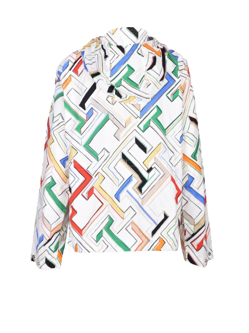 Tommy Hilfiger White Geometric Nylon Jacket