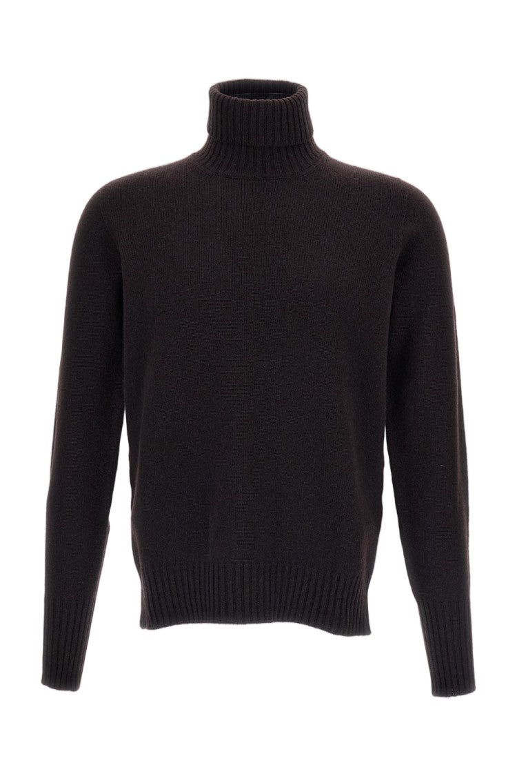 Drumohr Ribbed Turtleneck Sweater In Luxurious Jersey-Knit Wool