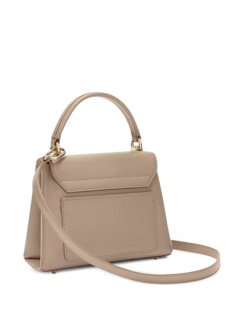 Furla Textured Leather Handbag With Twist-Lock Closure