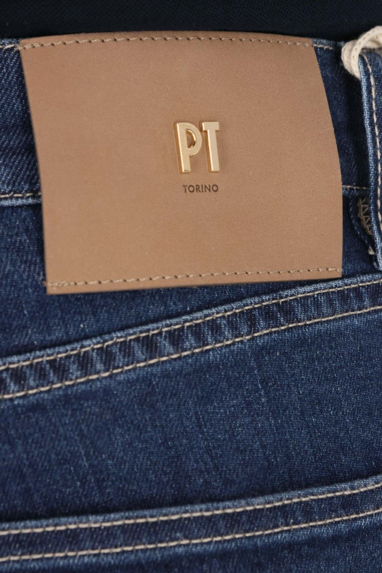 Pt Denim Dark Wash Breakbeat Cotton-Silk Jeans