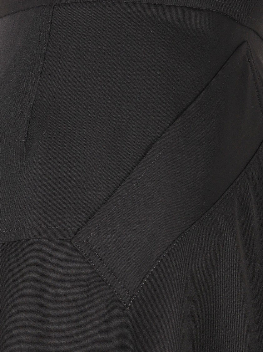 Burberry Wrap Skirt With Side Buckle Closure And Panel Detailing