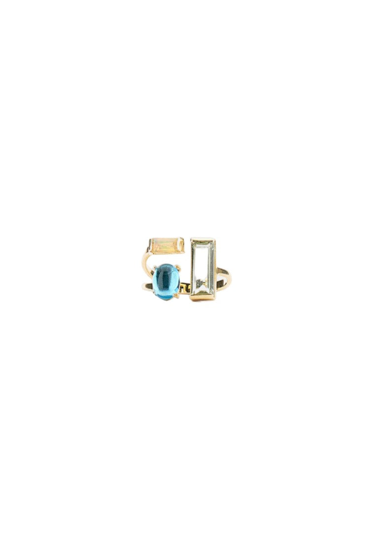 Aliita Yellow Gold Doble Baguette Ring