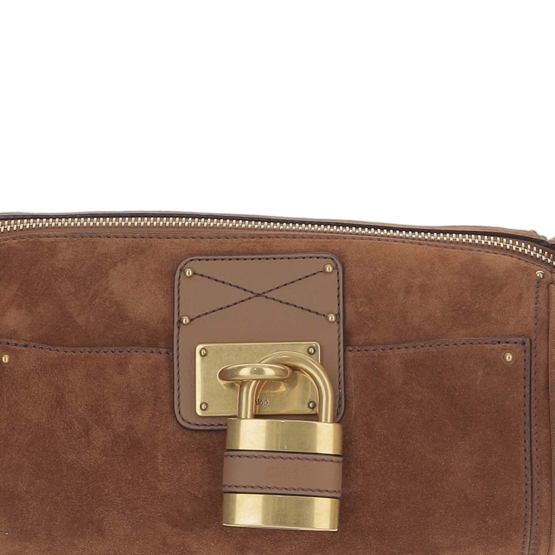 Chloé Brown Suede Bag With Adjustable Strap And Gold-Tone Hardware