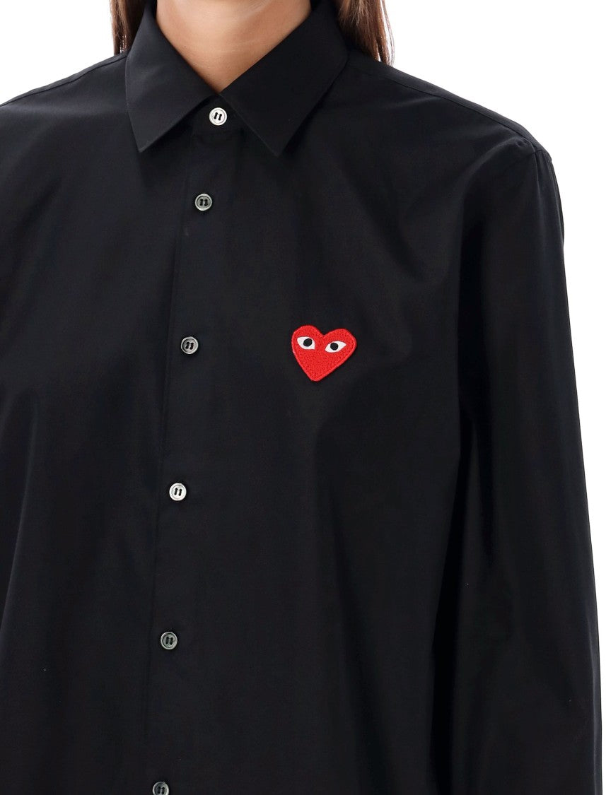 Comme Des Garçons Tailored Button-Up Shirt With Distinctive Heart Emblem