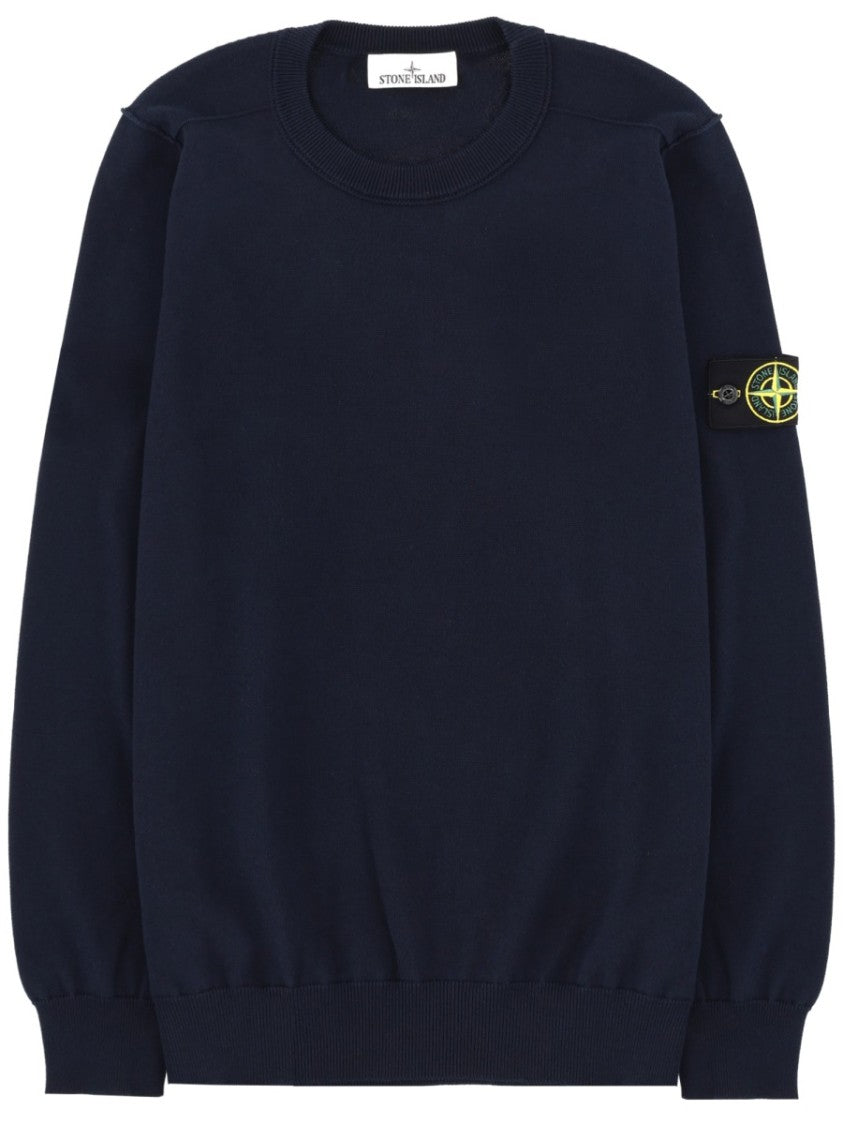 Stone Island Jersey Cotton Sleeve Logo Sweatshirt