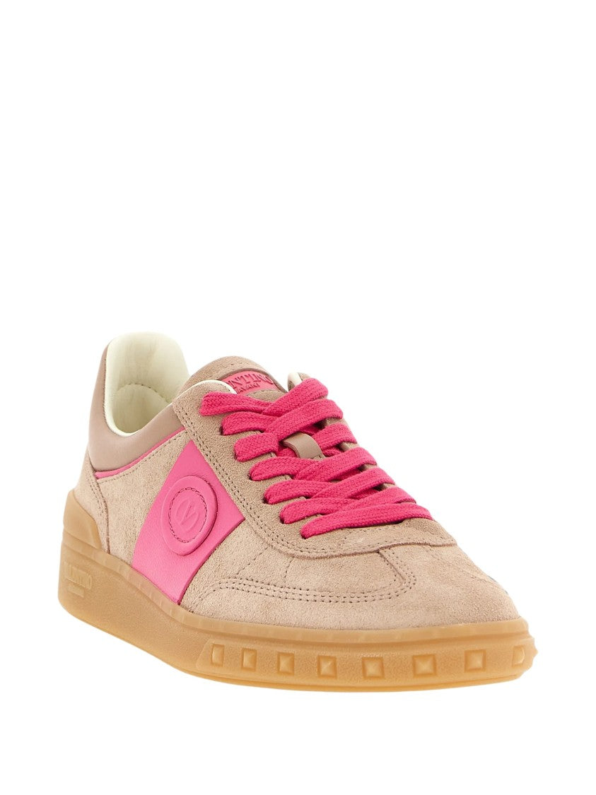 Valentino Suede Upvillage Pink Accent Sneakers
