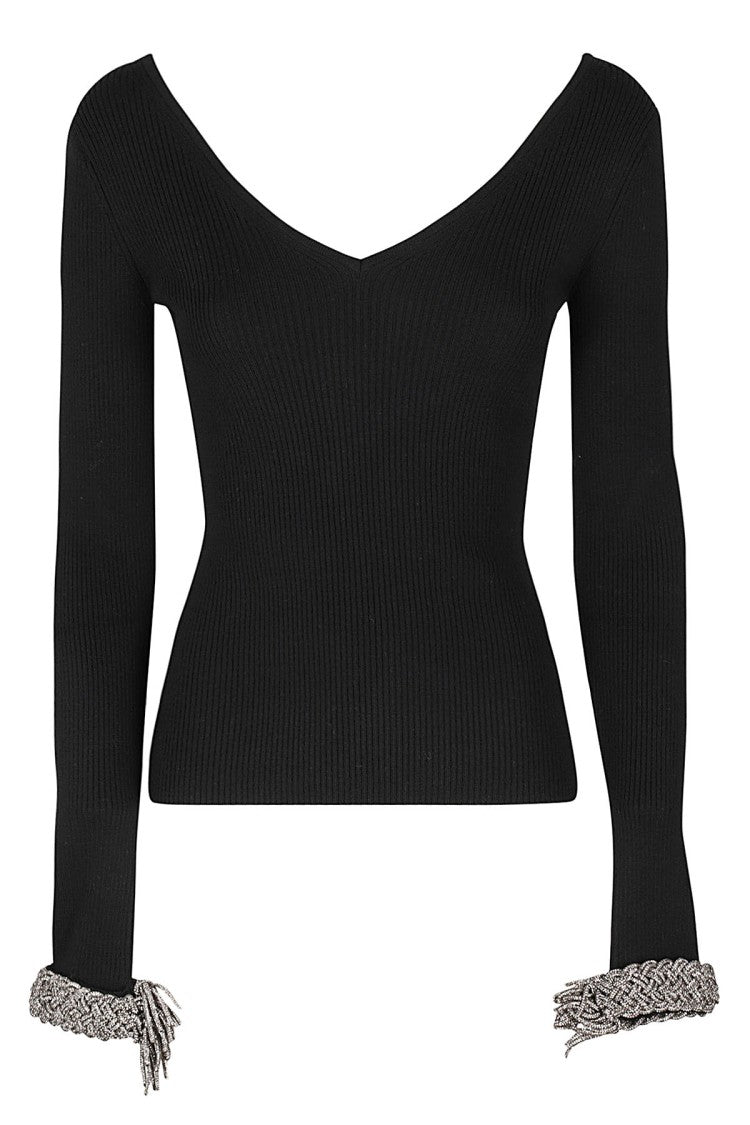 Giuseppe Di Morabito Fitted Knit Crystal Top