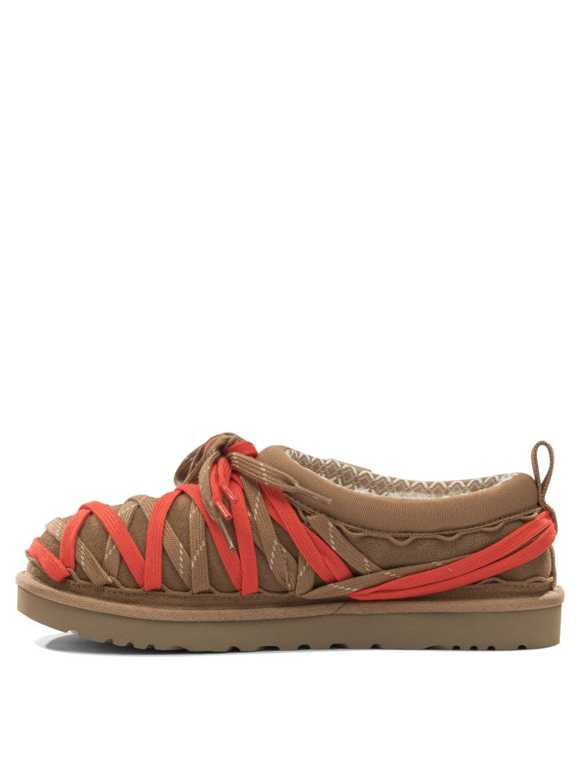 Ugg Open Woven Suede Loafers With Textured Rubber Sole