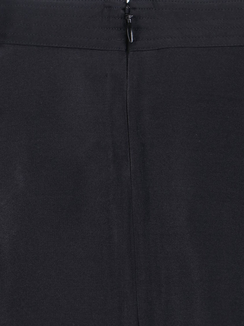 Anine Bing "Christina" Midi Skirt In Black Silk Blend