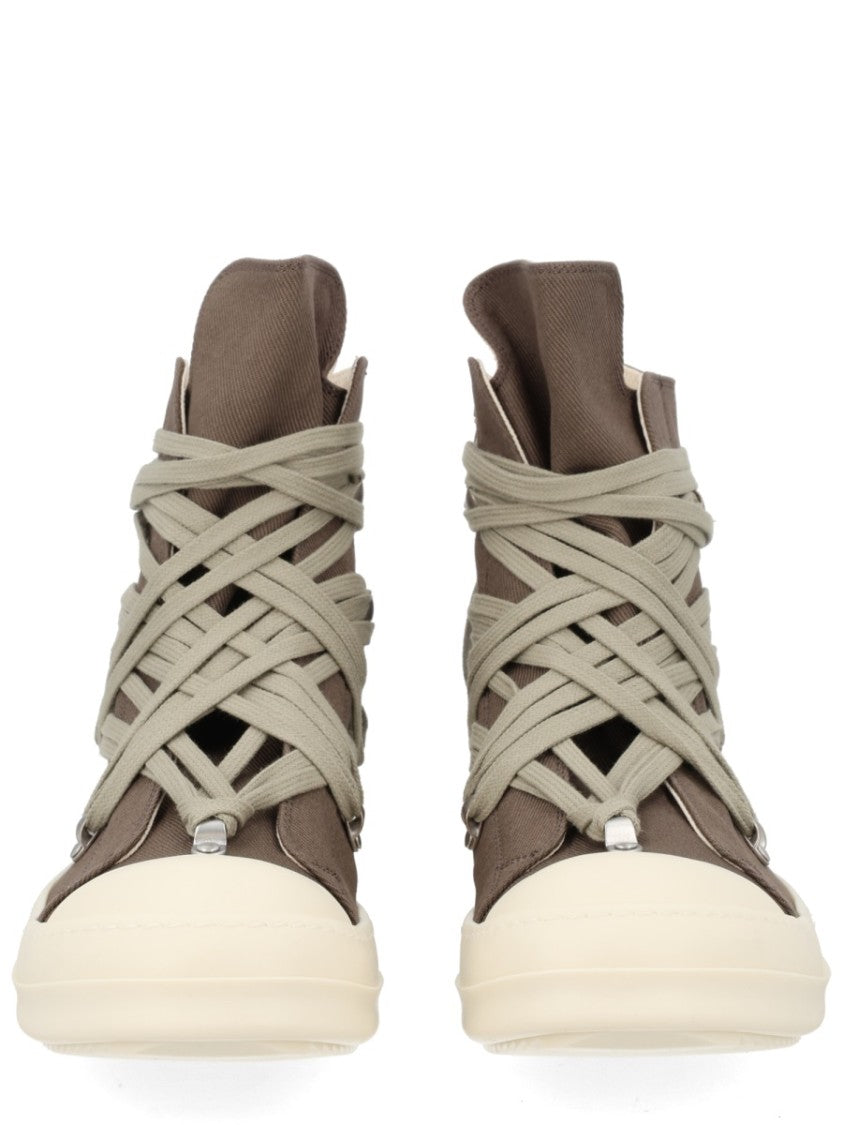 Drkshdw By Rick Owens Muted Brown Megalace Exaggerated Tongue Sneakers