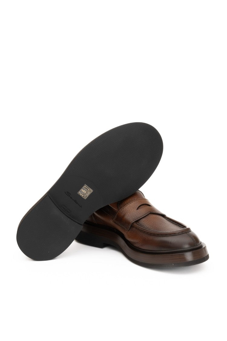 Santoni Deer Leather Moccasins