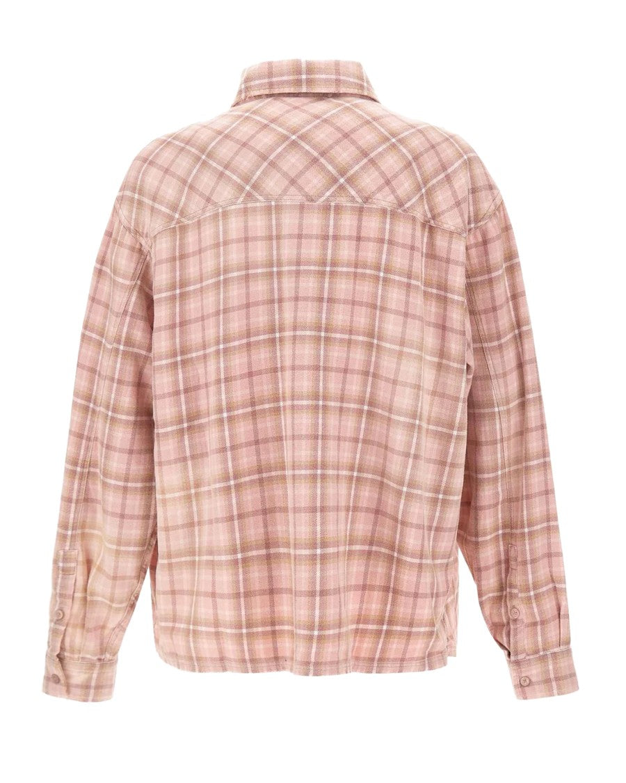 Represent Checkered Cotton Oversized Shirt With Distressed Details