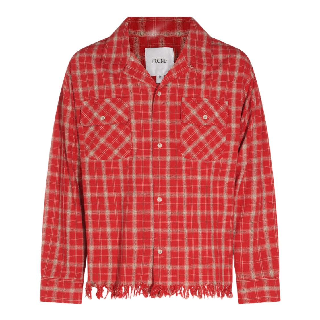 Found Red And Beige Plaid Casual Shirt With Classic Collar