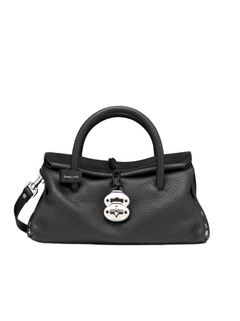 Zanellato Dotta® Small Bag In Hammered Leather Black Black
