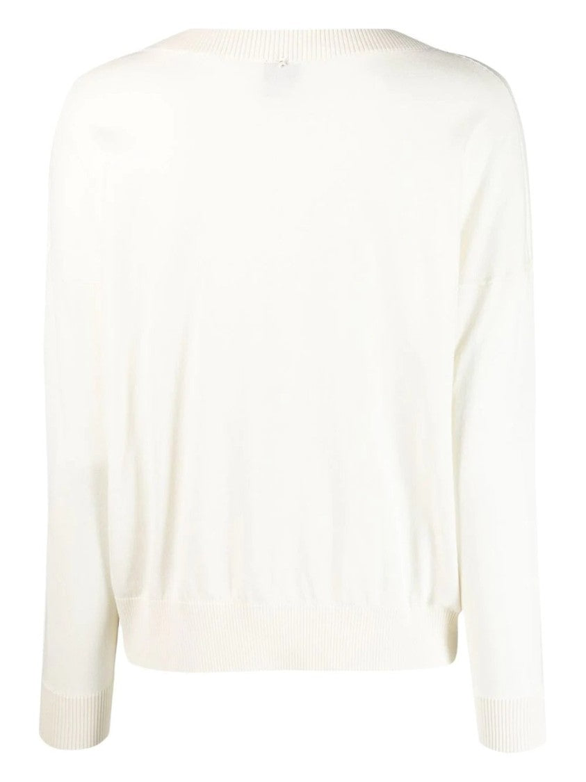 Lorena Antoniazzi Relaxed Fit Boatneck Knit Sweater With Star Pattern