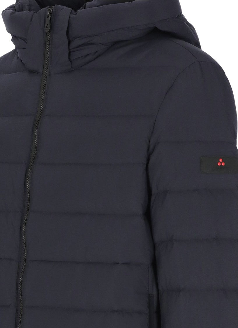 Peuterey Blue Boggs Hooded Quilted Down Jacket