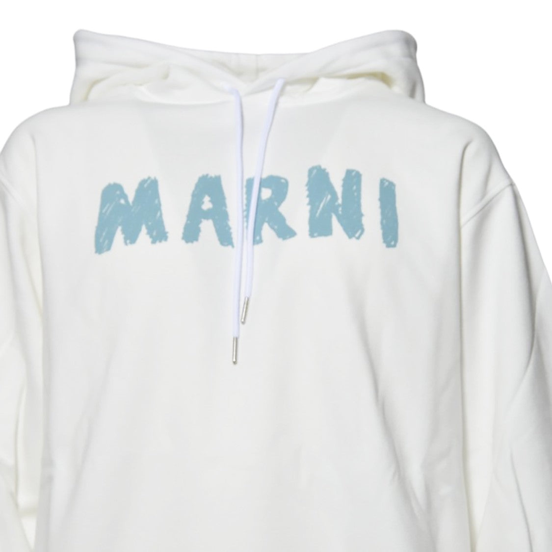 Marni White Organic Cotton Hoodie With Logo