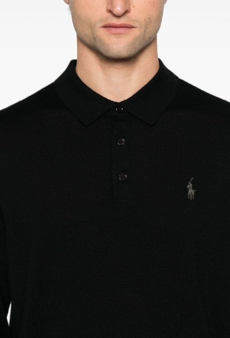 Polo Ralph Lauren Black Wool Long Sleeve Sweater