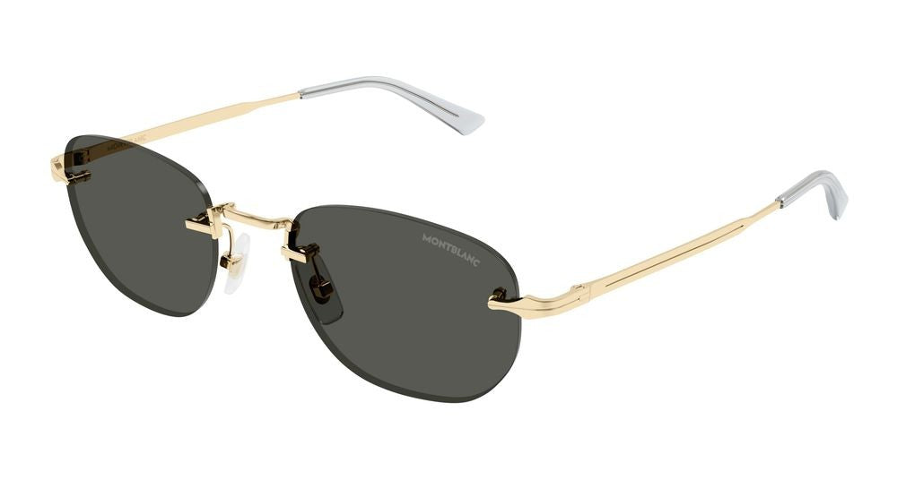 Montblanc Gold Mb0303s Metal Rimless Sunglasses