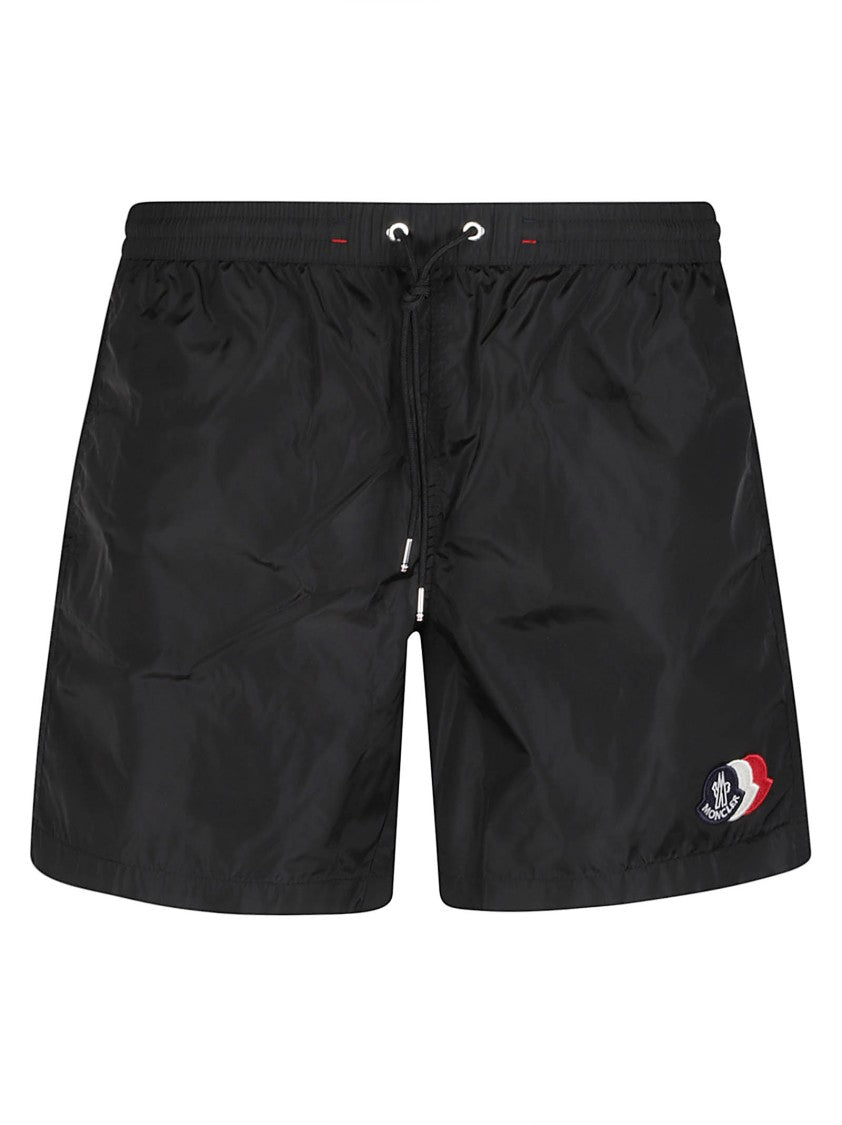 Moncler Black Zip-Pocket Swim Shorts