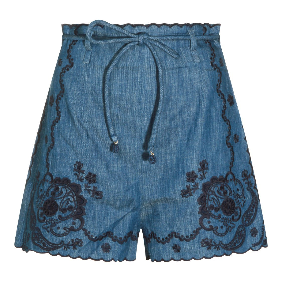 Zimmermann Blue Cotton Macrame Shorts