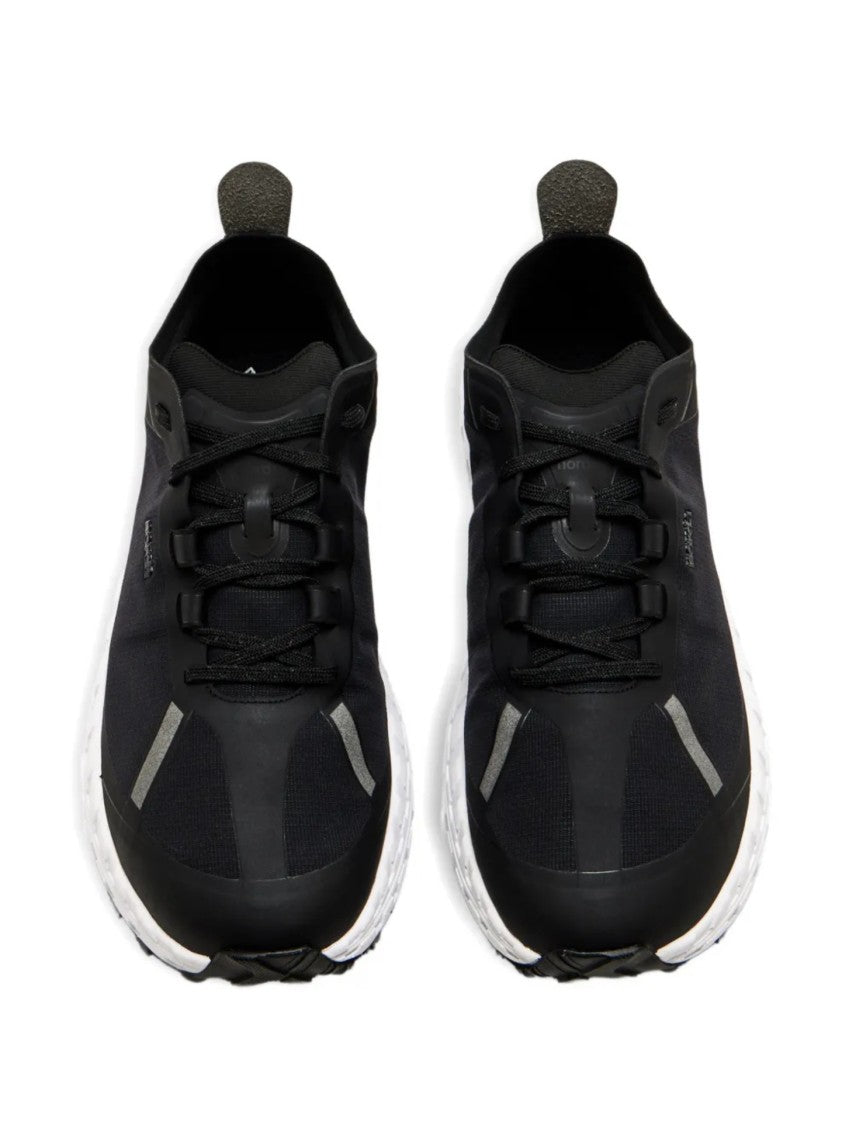 Norda Lace-Up Black Flat Shoes With Textured Sole
