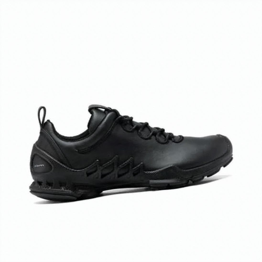 Ecco Black Smooth Leather Matte Outsole Sneakers