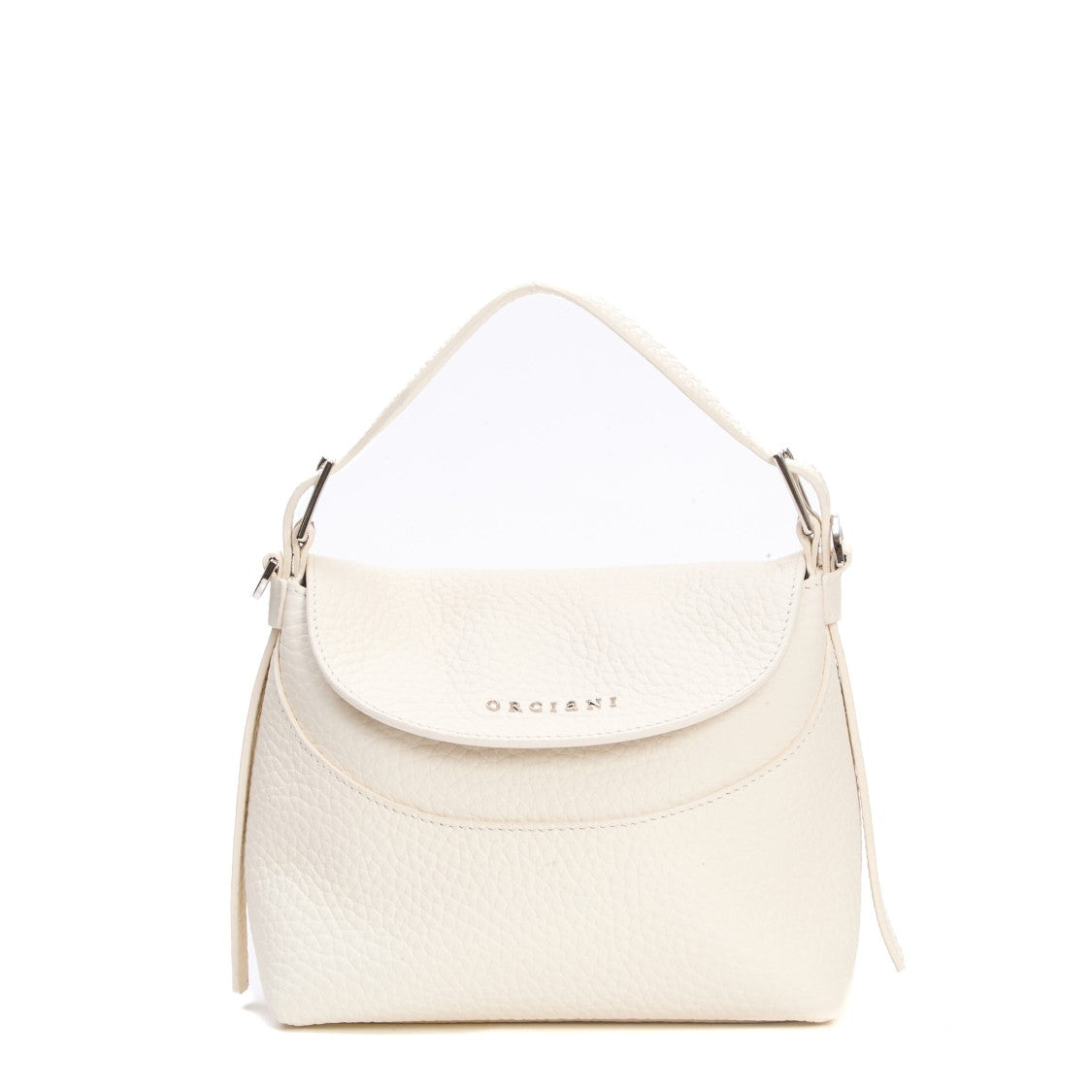 Orciani Soft White Leather Shoulder Bag