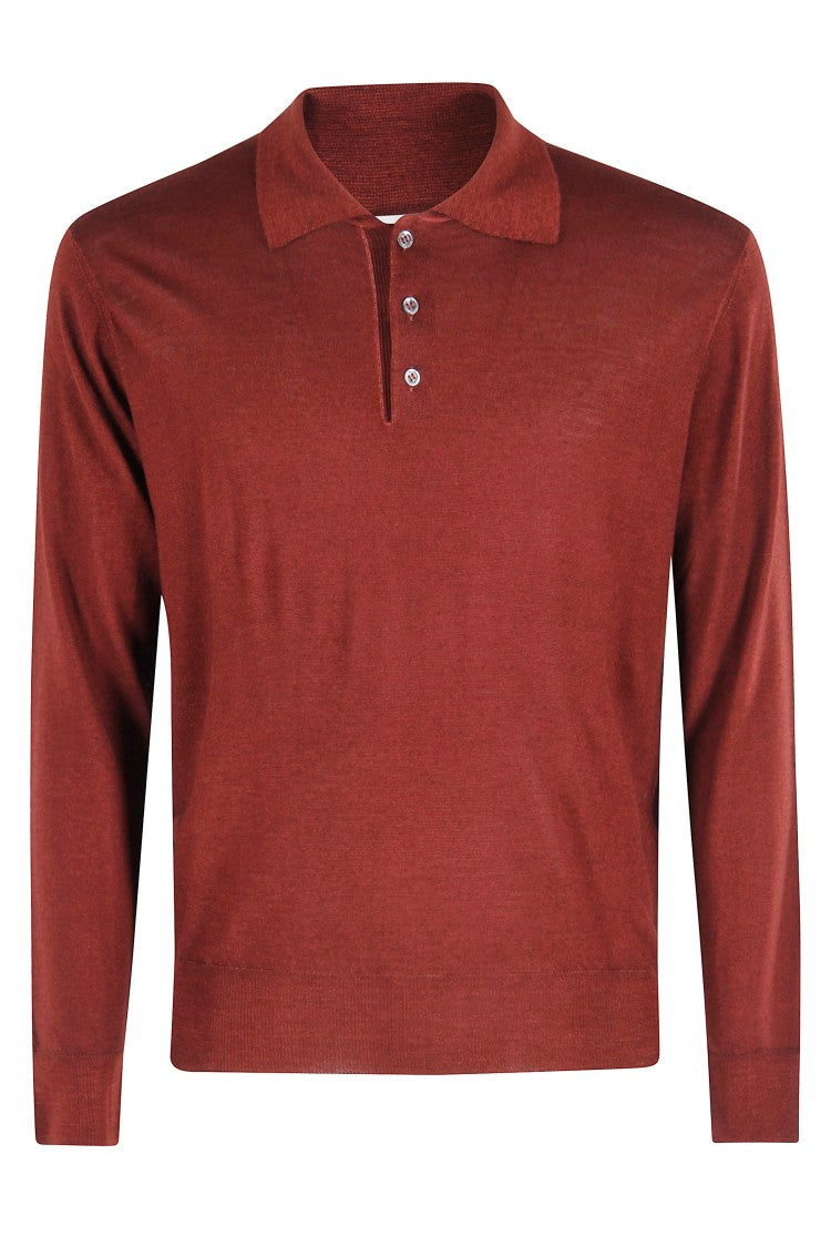 Altea Mustard Polo Sweater With Collar And Buttons