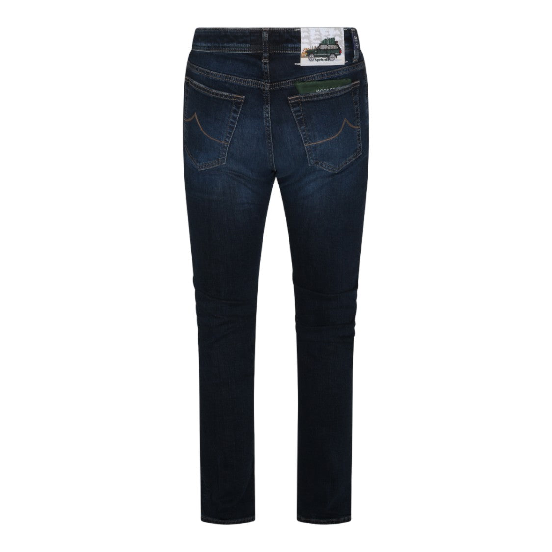 Jacob Cohen Dark Indigo Embroidered Slim Straight-Leg Jeans