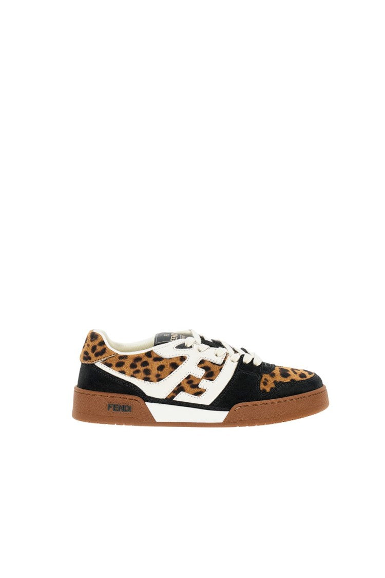 Fendi Lace-Up Pony-Effect Calfskin Sneakers