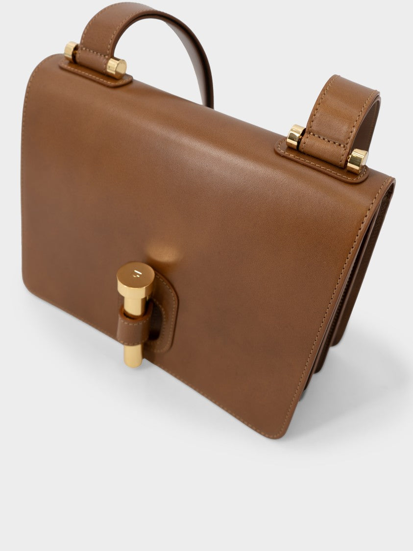 Gherardini Vittoria Medium Rectangular Brown Clasp Handbag